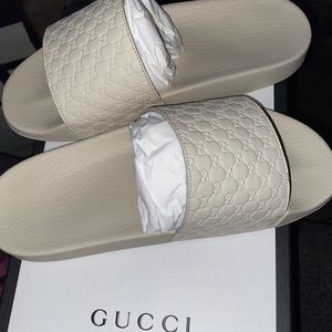 Cream Gucci Slides